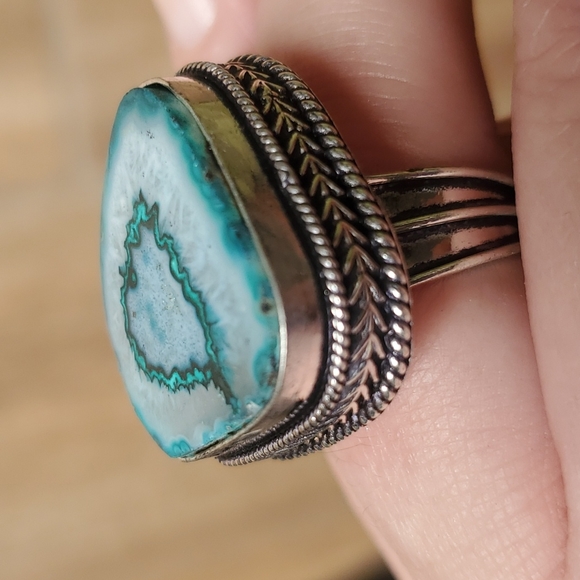 New Solar Quartz Agate 925 Silver Ring. - Picture 7 of 11
